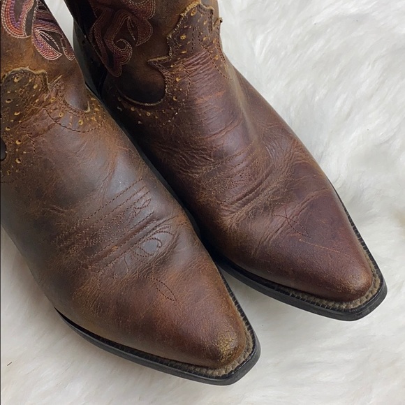 Justin Western Cowgirl Embroidered Boots size 7C - Picture 4 of 9